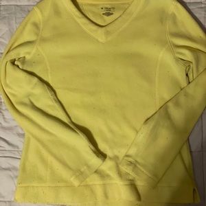 yellow fleece long sleeve sweater